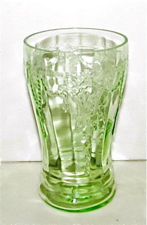 CAMEO BALLERINA Hocking Green Depression - Glass