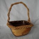 Handcrafted burl wood and vine basket