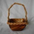 Handcrafted burl wood and vine basket