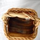 Handcrafted burl wood and vine basket