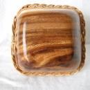 Handcrafted burl wood and vine basket