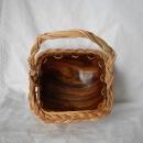 Handcrafted burl wood and vine basket
