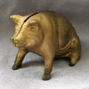 SEATED PIG Cast Iron Bank - Metalware
