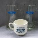 Two Glass FORD Mugs and One Ceramic FORD Coffee Cup