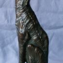 One JB HIRSCH Le Loup Gray Metal on Polished Stone Base Bookend - Metalware