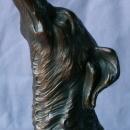 One JB HIRSCH Le Loup Gray Metal on Polished Stone Base Bookend - Metalware