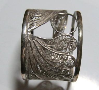 Peacock Sterling Napkin Ring Pair - Sterling Silver