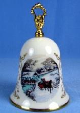 1983 Gorham CHRISTMAS Hand Bell - Vintage Porcelain
