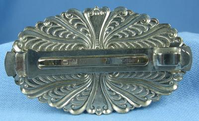 Silver Ebony & White Hair Clip - Vintage Jewelry Accessory