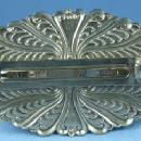 Silver Ebony & White Hair Clip - Vintage Jewelry Accessory