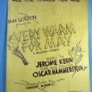 old All The Things You Are Max Gordon presents VERY WARM FOR MAY - Vintage Sheet Music - paper