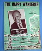 old The HAPPY WANDERER Recorded by Henri Rene' - Vintage Sheet Music - paper
