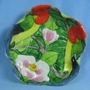 Majolica Tropical BIRD Dish - Vintage Art Pottery