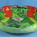 Majolica Tropical BIRD Dish - Vintage Art Pottery