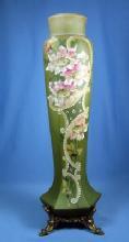 Nakara Art Glass Vase - Huge CF Monroe Hand Painted Antique Vase