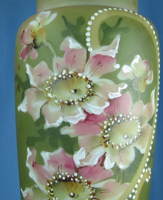 Nakara Art Glass Vase - Huge CF Monroe Hand Painted Antique Vase