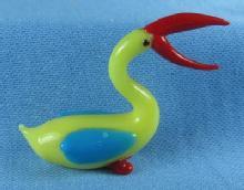 Mini Glass Bird STORK - Bohemian Czech Art Glass Miniature Bird