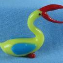 Mini Glass Bird STORK - Bohemian Czech Art Glass Miniature Bird