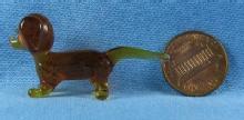 Glass DASH HOUND Dog - Bohemian Czech Art Glass Miniature Animal