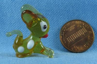 Glass Puppy DOG - Bohemian Czech Art Glass Miniature Animal