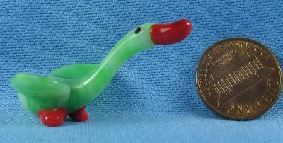 CZECH Art Glass Figural GOOSE - Bohemian Czech Art Glass Miniature Bird