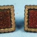 vintage GOLDSTONE Button Cuff Links - Victorian Jewelry