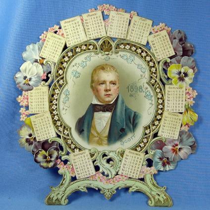 old vintage 1898 Diecut Calendar - Victorian Die Cut of SCOTT - Victorian Paper