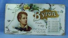 vintage BYRON Calendar for 1897 - Tuck #1884 - Different Scenes & Verse on Each Panel - Victorian Paper