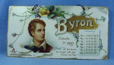 vintage BYRON Calendar for 1897 - Tuck #1884 - Different Scenes & Verse on Each Panel - Victorian Paper