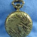 old Swiss Made 17 jewel Pocket Watch - Hunt Scene DOG & DUCK Vintage Jewelry