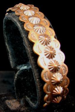 old vintage Copper Bangle Cuff Bracelet - Native American Indian Ethnographic Jewelry