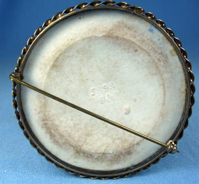 Jewelry Pin vintage Hand Painted Victorian Porcelain Brooch - Awesome HUGE Estate Jewelry