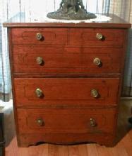 Lift Top Blanket Chest of Drawers - Blanket Chest - Antique Primitive Furniture