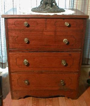 Lift Top Blanket Chest of Drawers - Blanket Chest - Antique Primitive Furniture