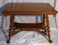 Merklen Parlor Table Griffith Ball & Claw Feet - Antique Victorian Furniture