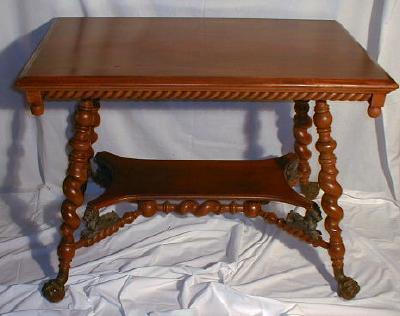 Merklen Parlor Table Griffith Ball & Claw Feet - Antique Victorian Furniture
