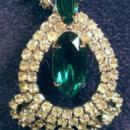 Jewelry Emerald Green & Rhinesone Parure - Necklace Bracelet and Clip Earring - Vintage Costume Jewelry Set