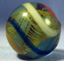 old Large Vintage Glass Coreless Swirl Marble - toy