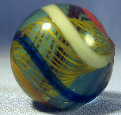 old Large Vintage Glass Coreless Swirl Marble - toy