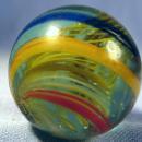 old Large Vintage Glass Coreless Swirl Marble - toy