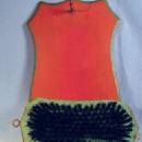 Anri Hand Carved Wood CLOTHING BRUSH with Wall Plaque - Vintage Folk Art