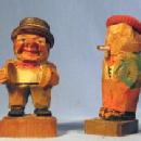 4-piece Anri Hand Carved Wood Miniature MUSIC MAN Group - Vintage Folk Art