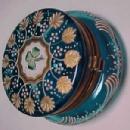 Patch Box Enameled Blue - Victorian - Glass