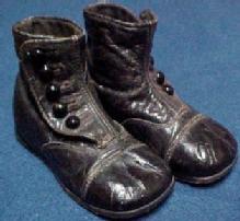 1900 Baby Shoes CUPID Black - Vintage -Collectibles