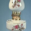 Japan Lefton MOSS ROSE Mini Oil Lamp - Vintage Porcelain Lighting