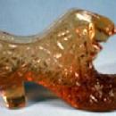 glass Daisy & Button with CAT Amber Glass SHOE or BOOT