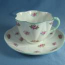 Shelley Porcelain Pottery ROSEBUD Cup and Saucer - Vintage Porcelain