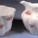 Shelley Porcelain Pottery ROSEBUD Cup and Saucer - Vintage Porcelain