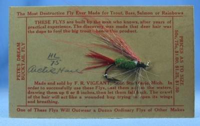 old Vintage Fly Fishing Bait Lure - Hand Tied ARTIC HARE Buck Tail Fly - Vintage Sporting
