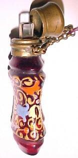 Enameled Ruby Glass Perfume - Glass